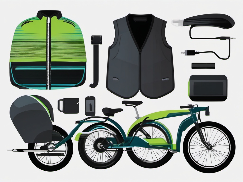 Electric Bike Ride Clipart - An electric bike ready for a ride.  color vector clipart, minimal style