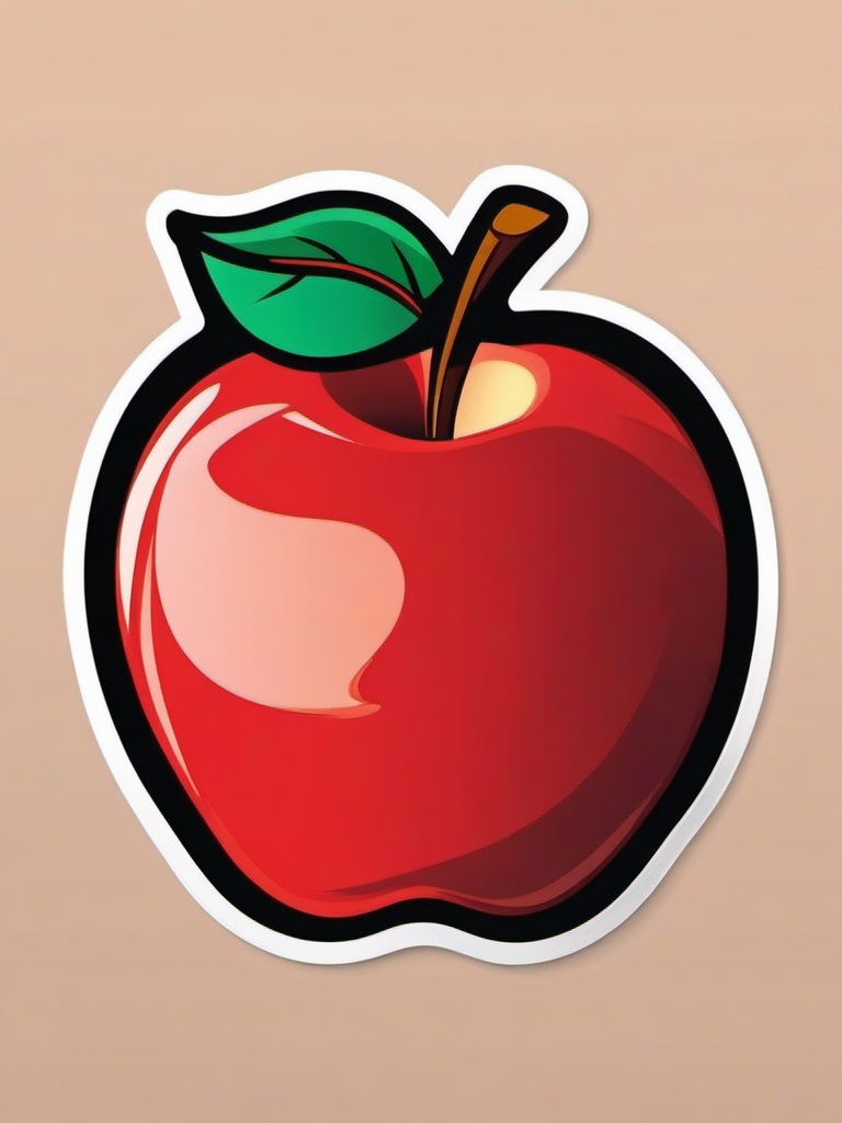 Apple Sticker - Crisp and juicy, an apple-shaped delight for your senses, , sticker vector art, minimalist design