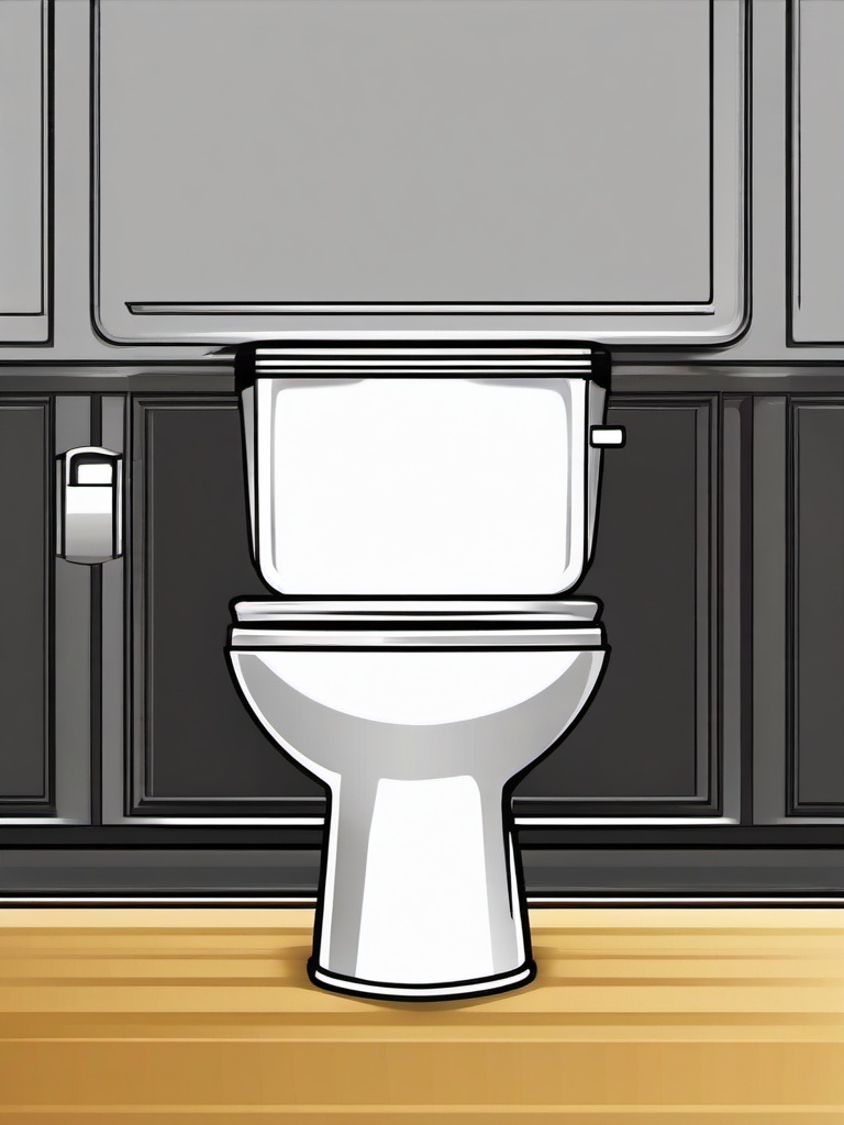 Toilet clipart - shiny clean toilet ready for use  color,minimalist,vector clipart