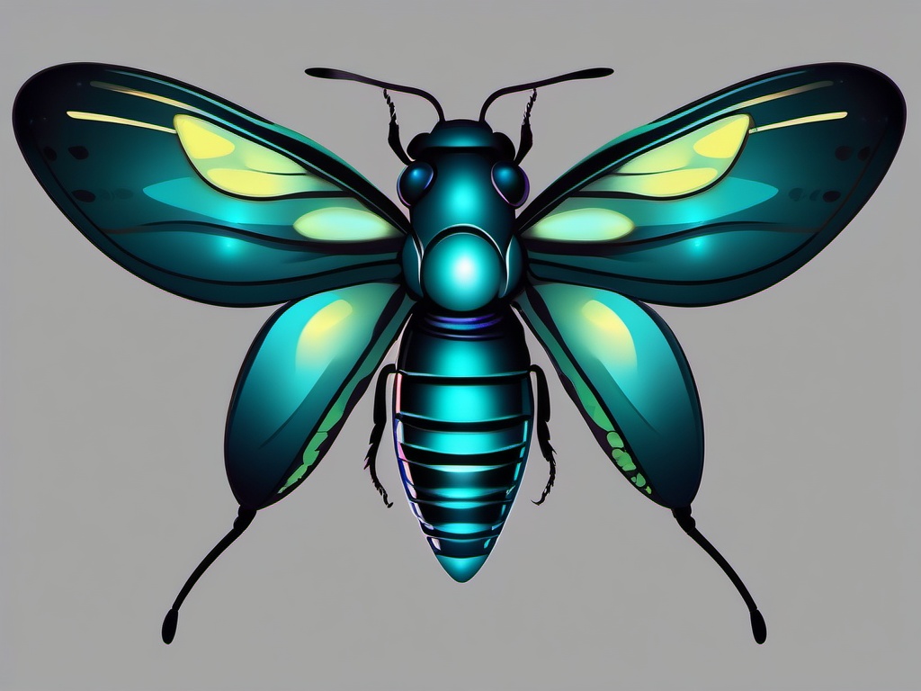 Firefly clipart - Bioluminescent insect with glowing flight, ,color clipart vector style