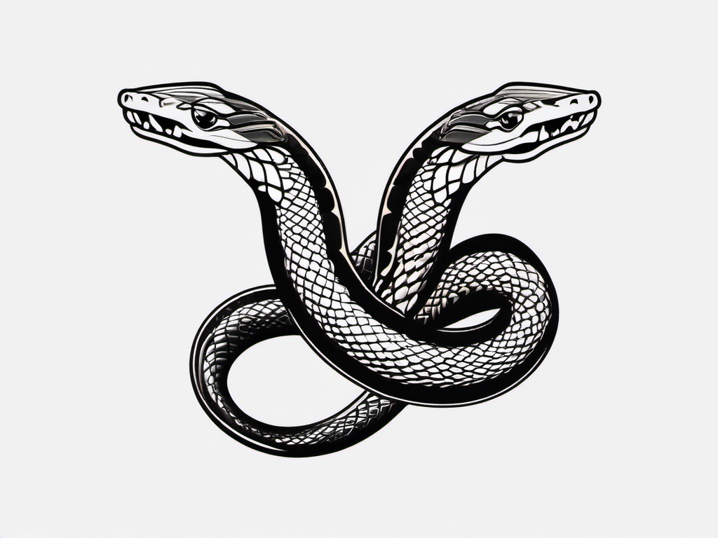 American Traditional Snake Tattoo - Classic American traditional snake tattoo.  simple vector tattoo,minimalist,white background