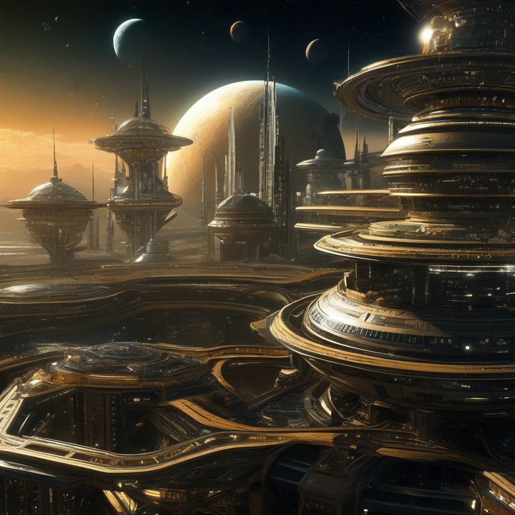 Advanced Space Colony Desktop Backgrounds intricate details, patterns, wallpaper photo