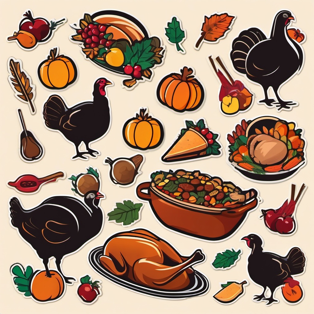 Thanksgiving sticker- Turkey Feast Extravaganza, , sticker vector art, minimalist design