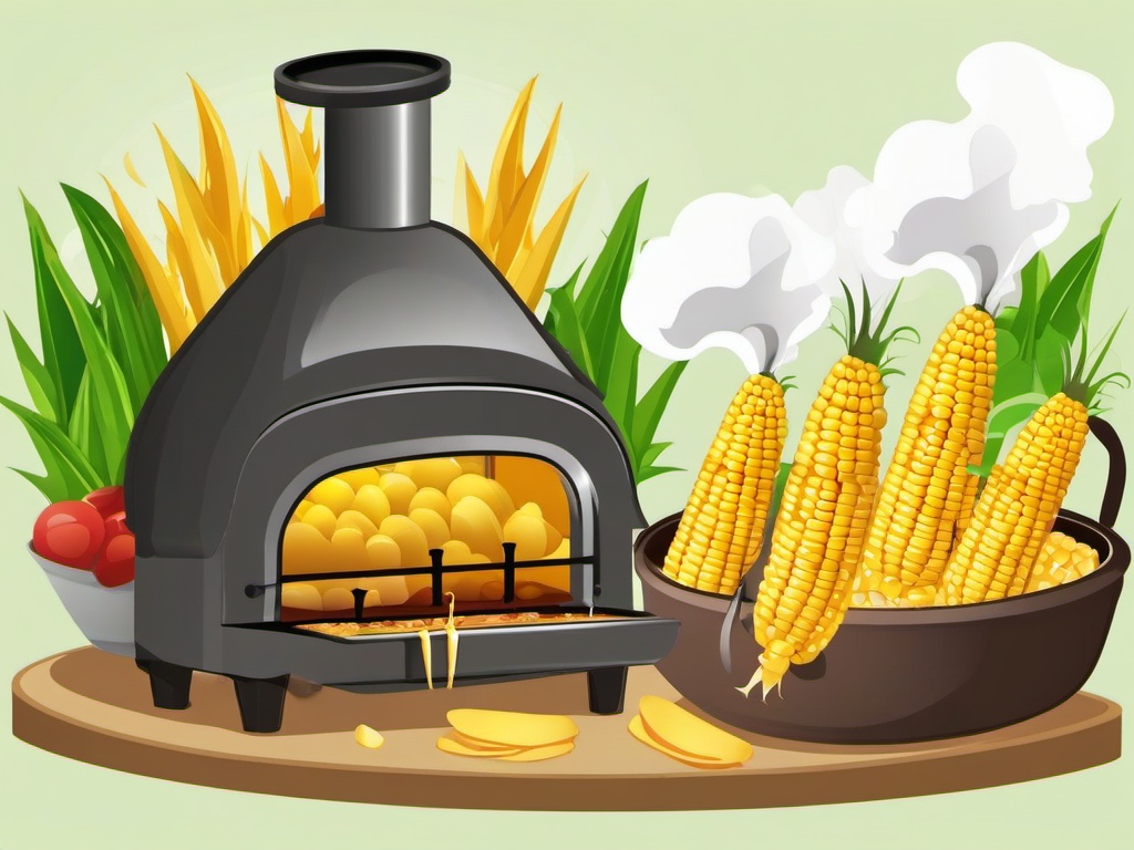 Corn clipart - corn being cooked  vector clipart