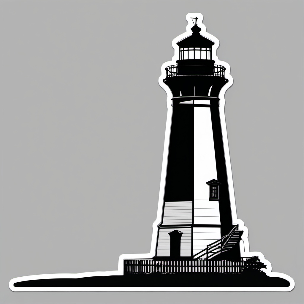 Cape Hatteras Lighthouse sticker- Iconic lighthouse on the Outer Banks of North Carolina, , sticker vector art, minimalist design