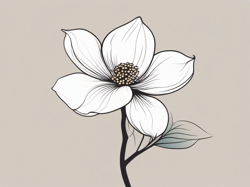 minimalist dogwood flower tattoo  simple vector color tattoo