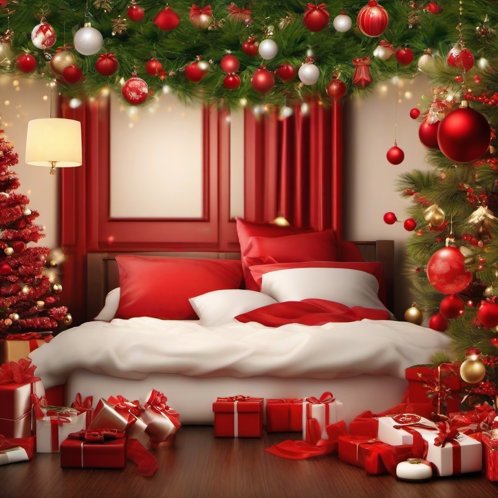 Christmas Background Wallpaper - christmas bed backdrop  