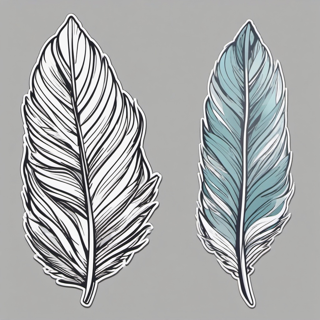 Feather sticker, Light , sticker vector art, minimalist design