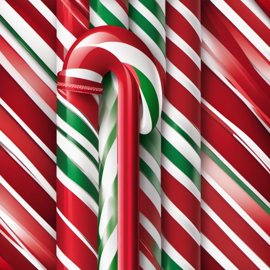 Candy Cane clipart - candy cane on a red ribbon  color,minimalist,vector clipart