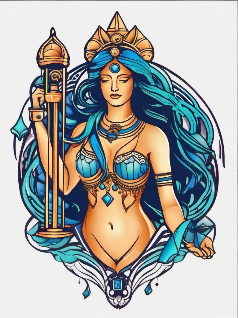 aquarius libra tattoo  simple vector color tattoo