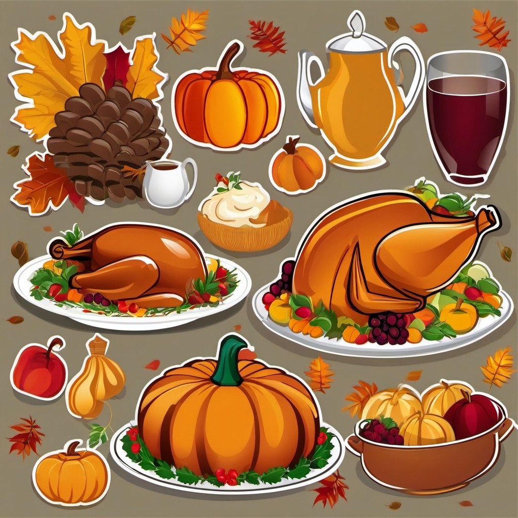 Thanksgiving Clipart, Bountiful Thanksgiving feasts. 