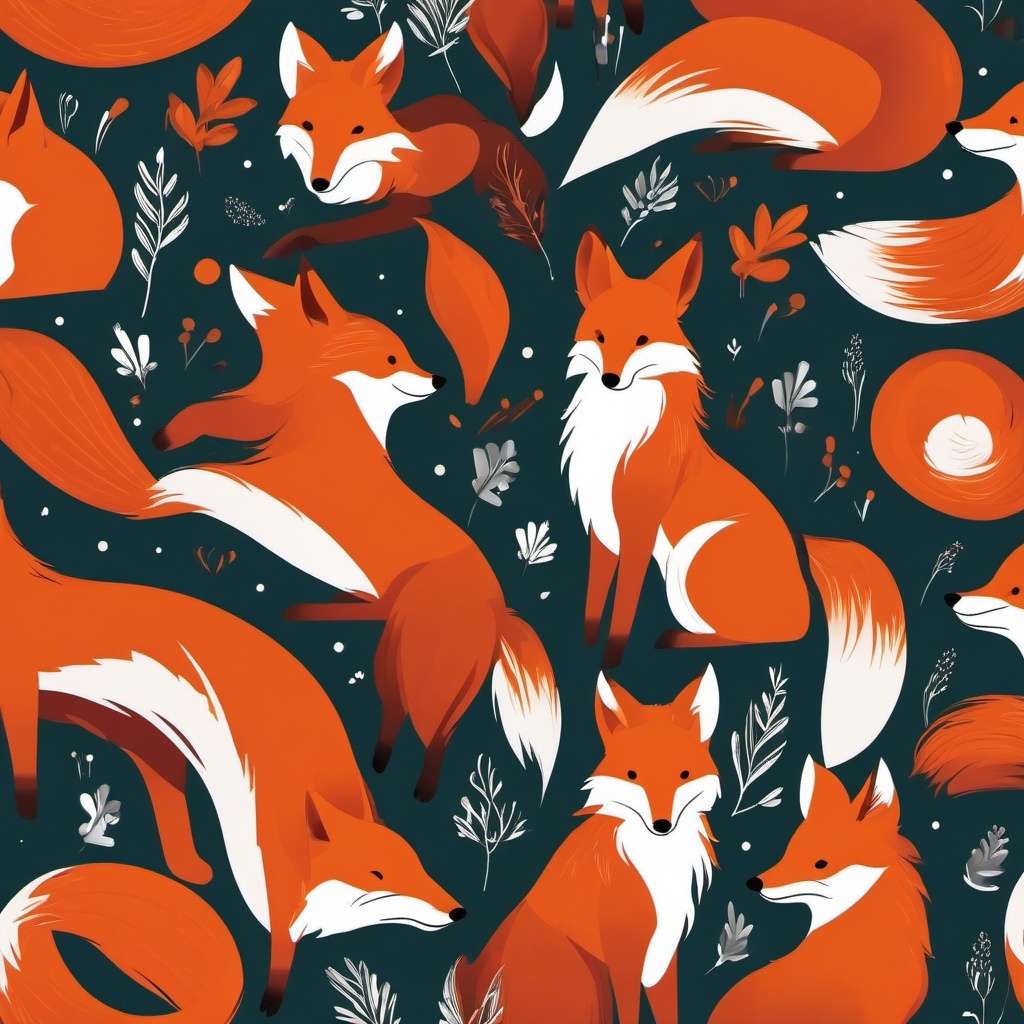 Red Fox Clip Art - Red fox with a fiery coat,  color vector clipart, minimal style