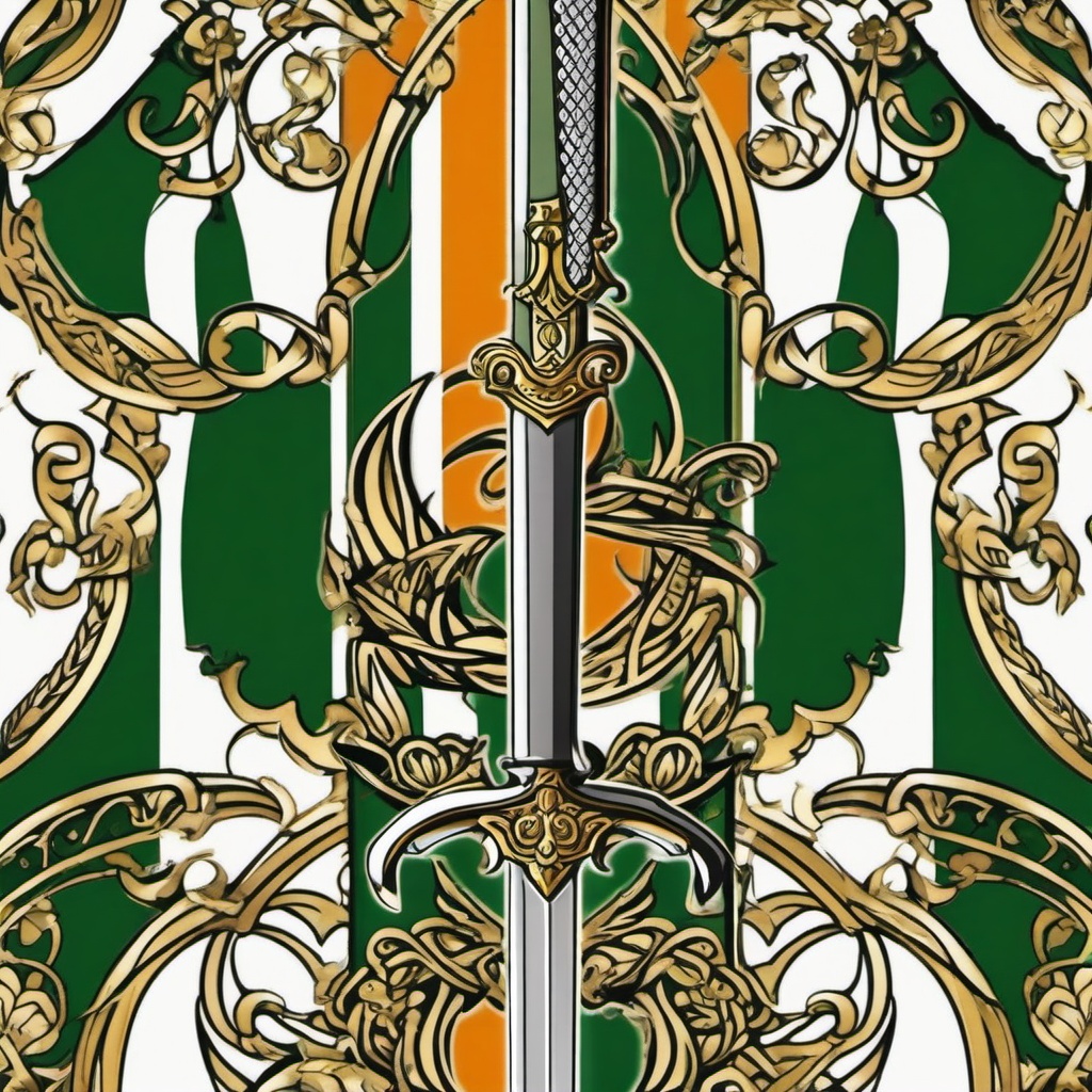 irish sword tattoo  simple vector color tattoo