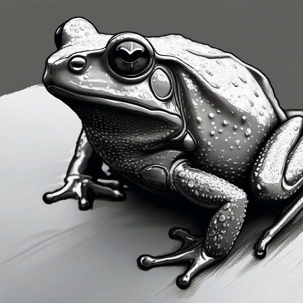 drawing of spiny-headed frog  minimal rough sketch scribbles,doodles,black and white