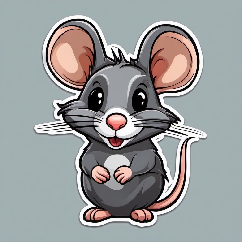 Rat cartoon - small, clever rodent  cartoon sticker style