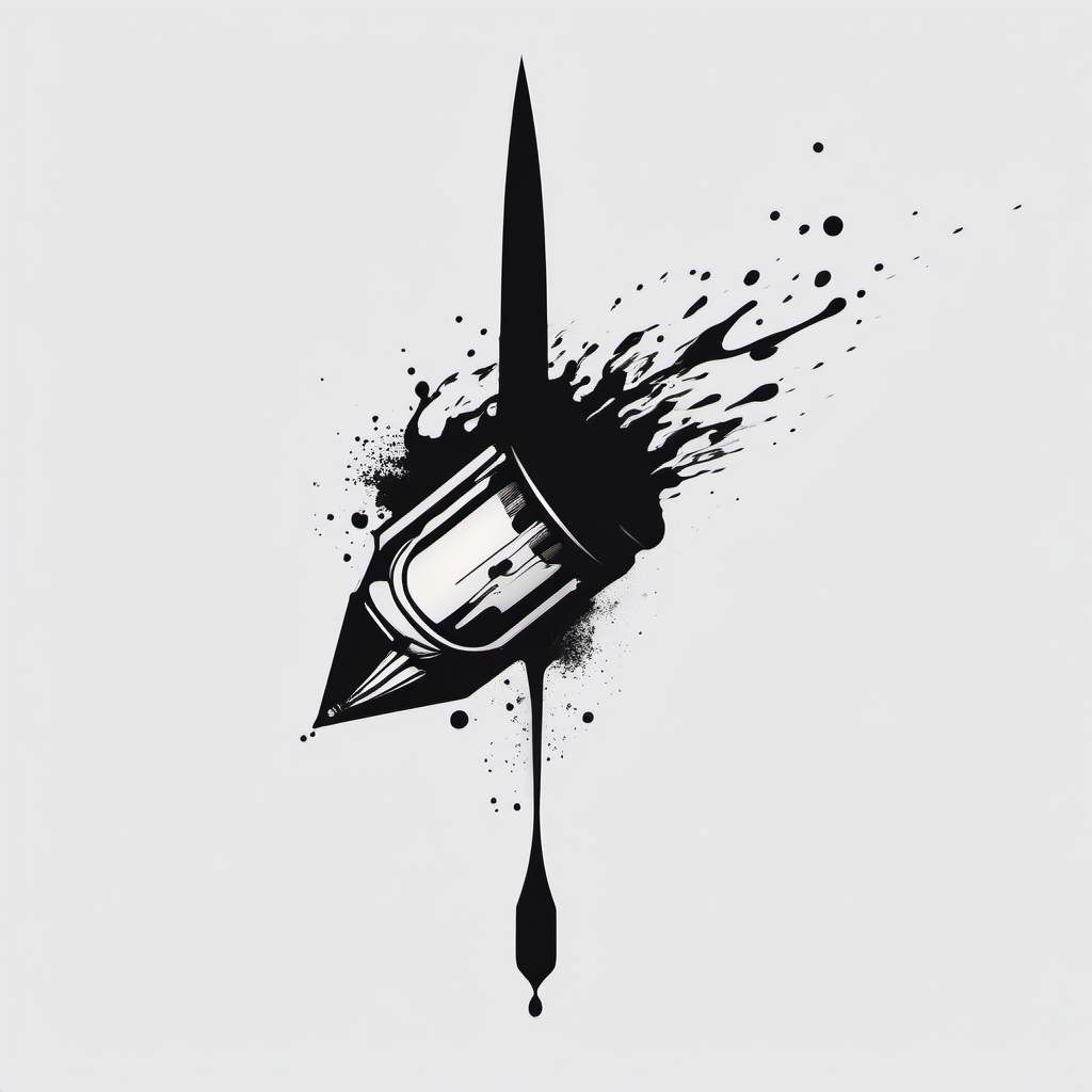 Abstract bullet in water tattoo. Fluidity in the art of controlled impact.  minimalist black white tattoo style