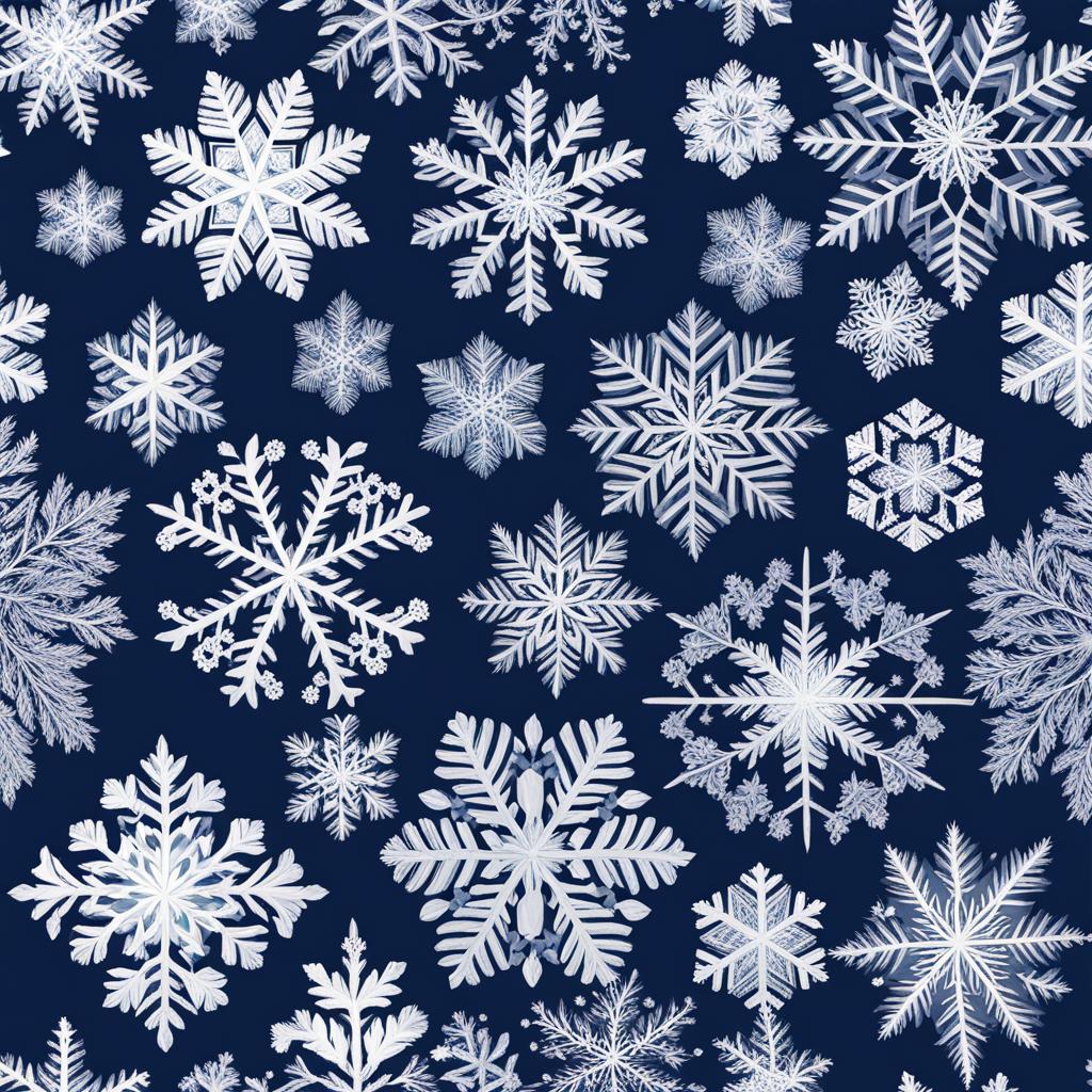 snowflake clipart in a winter wonderland - featuring intricate and unique patterns. 