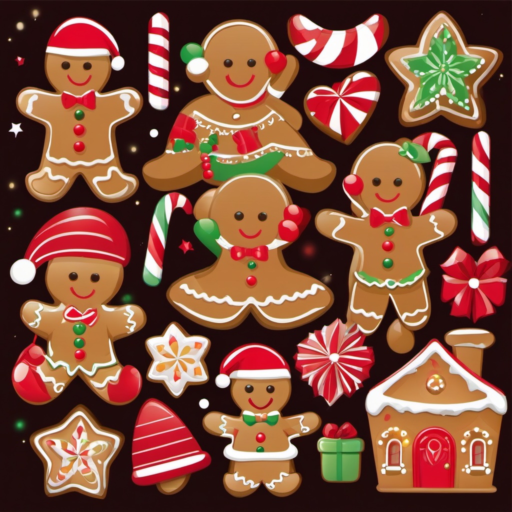 Gingerbread Man clipart - gingerbread man and holiday decorations  