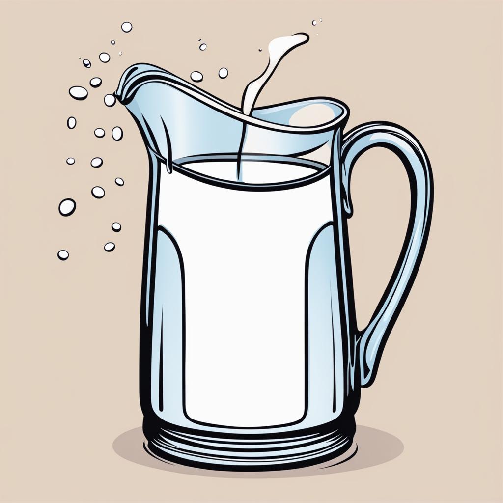 milk clipart - a magical milk jug that never runs dry, pouring creamy goodness endlessly 