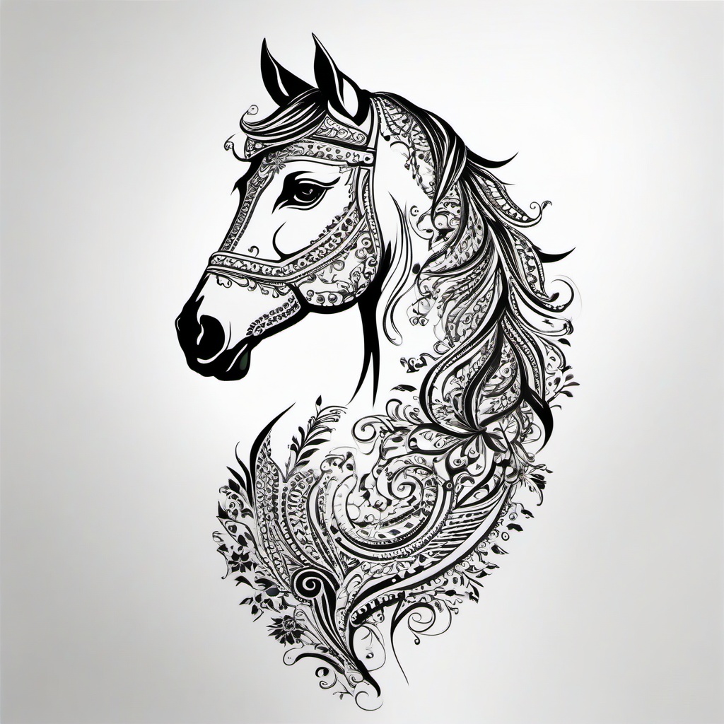 Horse tattoo Black and White Stock Photos & Images - Alamy