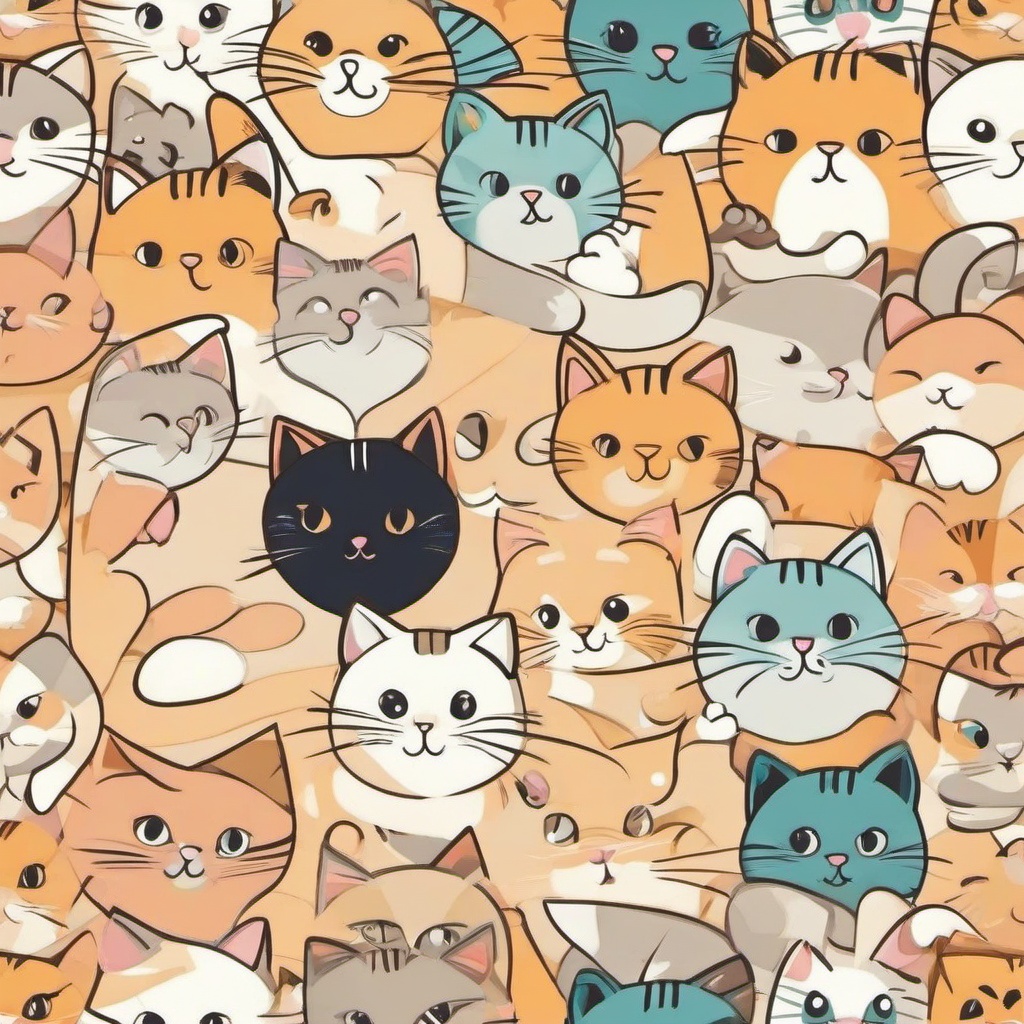 Cat Background Wallpaper - cute cat drawing background  