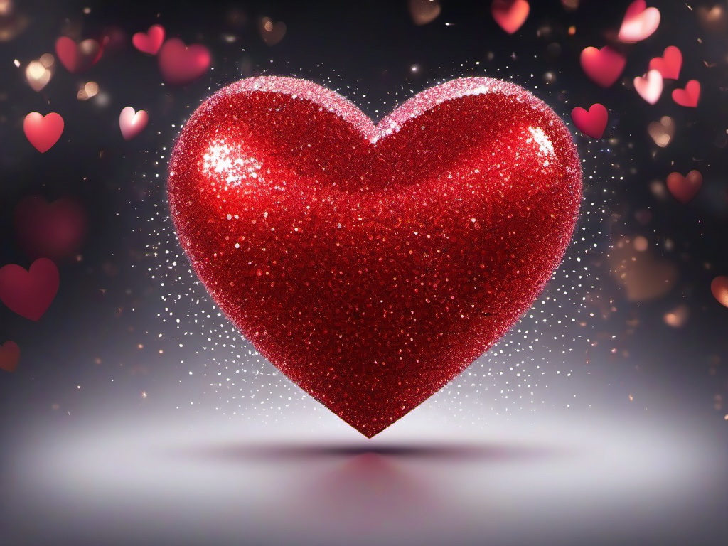 Red Heart Glitter Background  