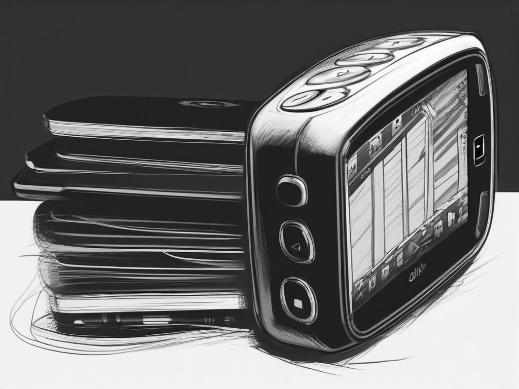 sketch of mobile phone  minimal rough sketch scribbles,doodles,black and white