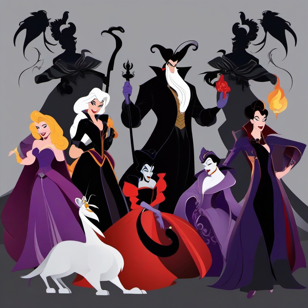 Disney clipart - Disney villains in a dramatic pose  