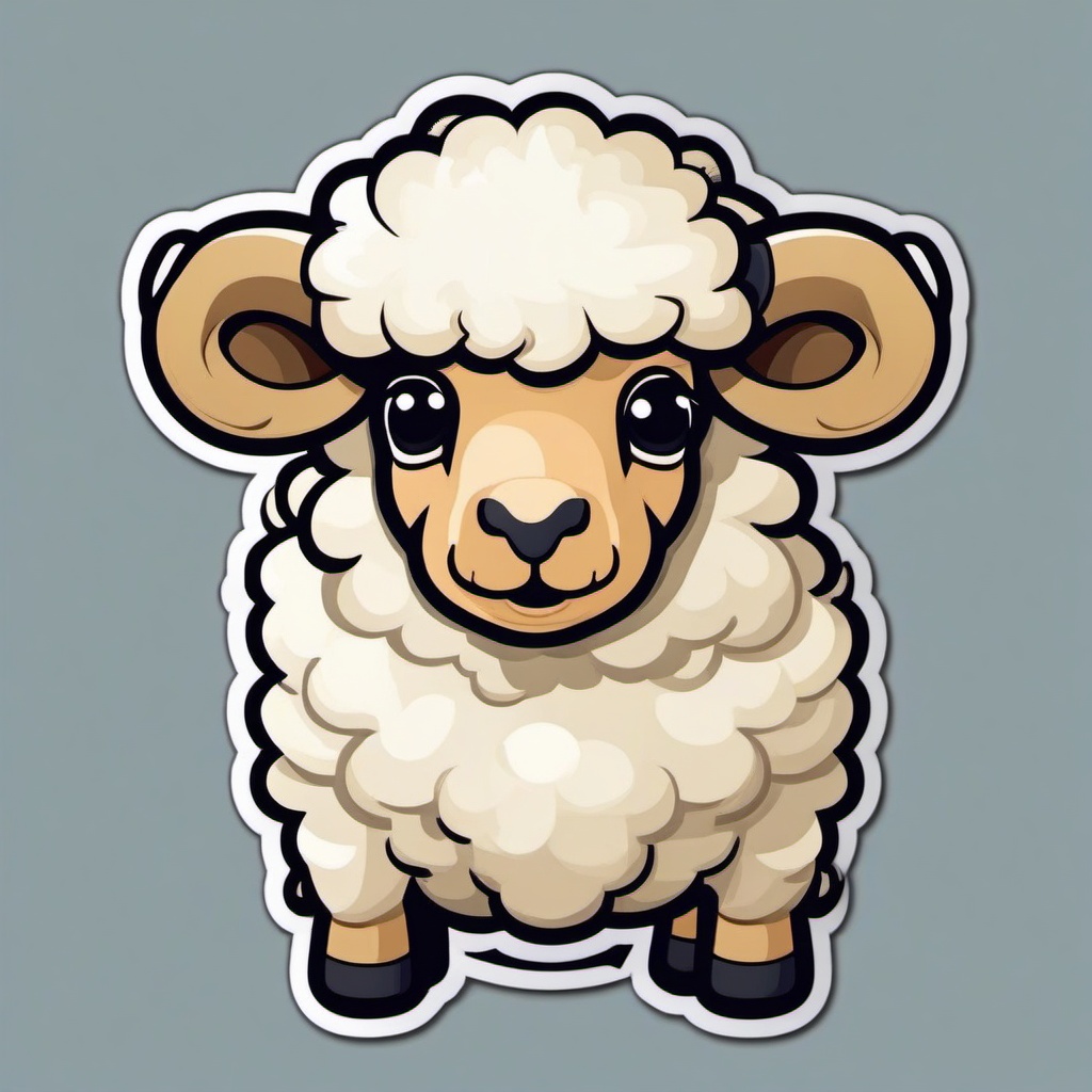 Merino Sheep cartoon - prized for its fine wool  cartoon sticker style