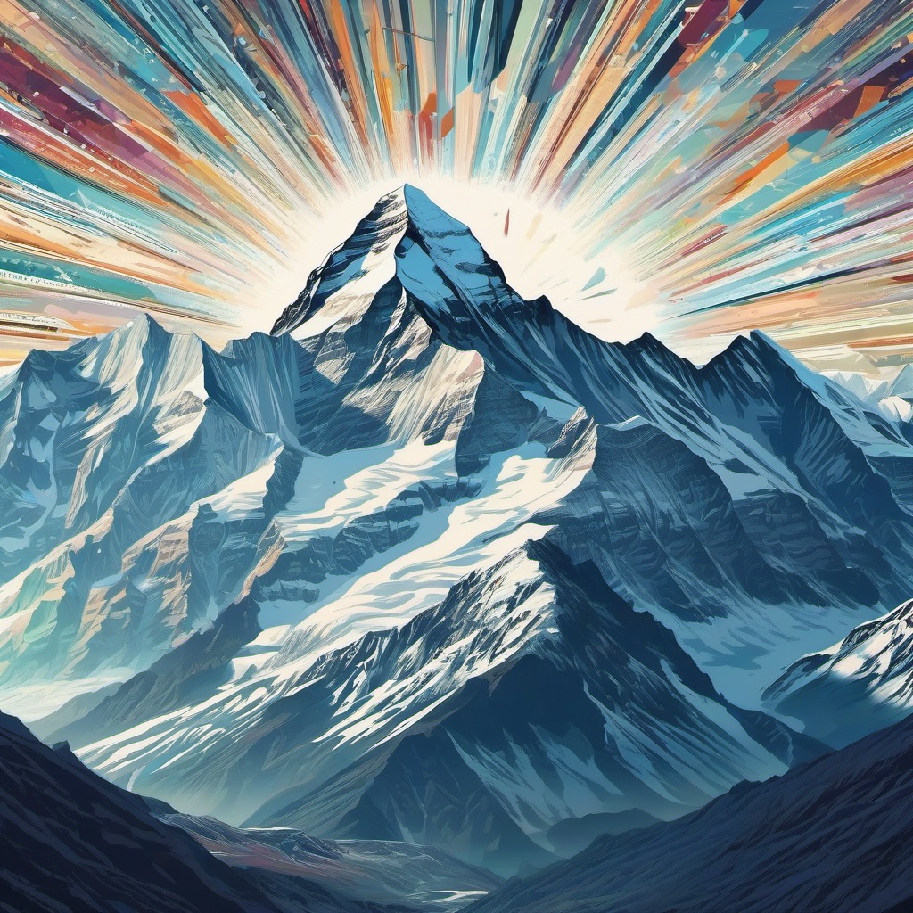 Motivational Wallpaper - Inspiring Quotes with Mount Everest  wallpaper style, intricate details, patterns, splash art, light colors