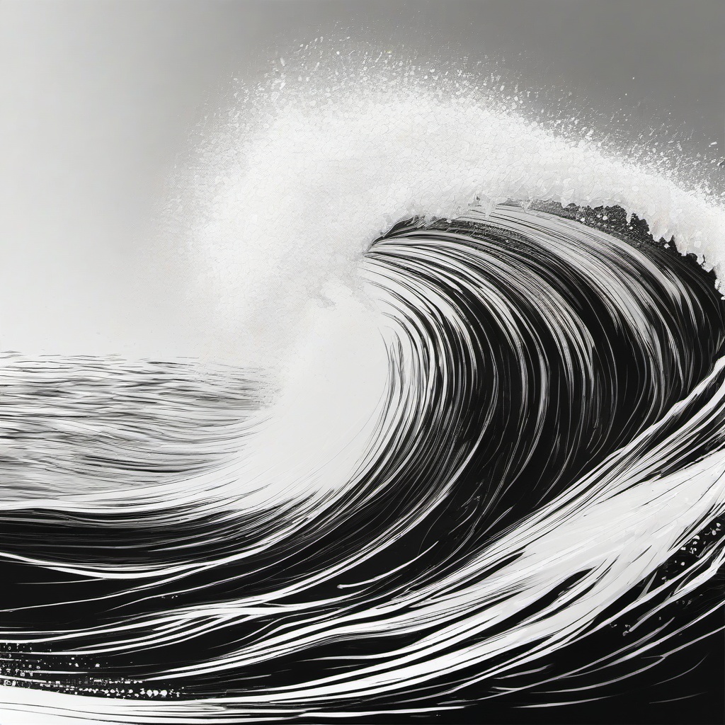 drawing of water splashing from a wave  minimal rough sketch scribbles,doodles,black and white