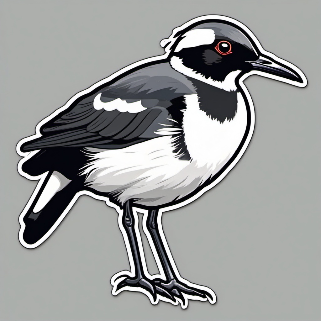 Northern Lapwing Sticker - A northern lapwing with distinctive black and white markings, ,vector color sticker art,minimal