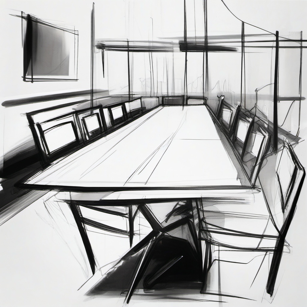 sketch of a table  minimal rough sketch scribbles,doodles,black and white