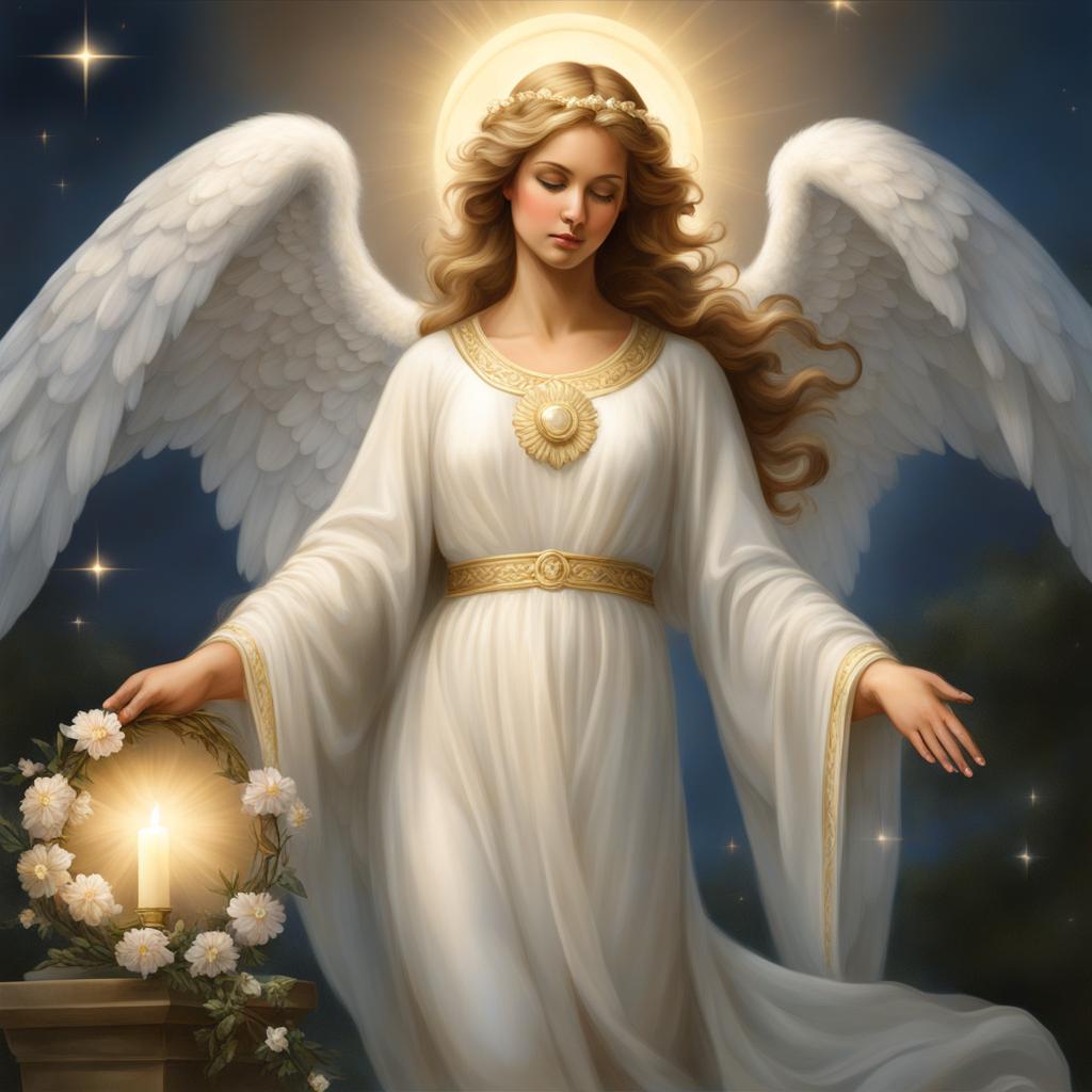 angel clipart - a serene angel, with celestial wings and a radiant halo, a guardian of serenity 