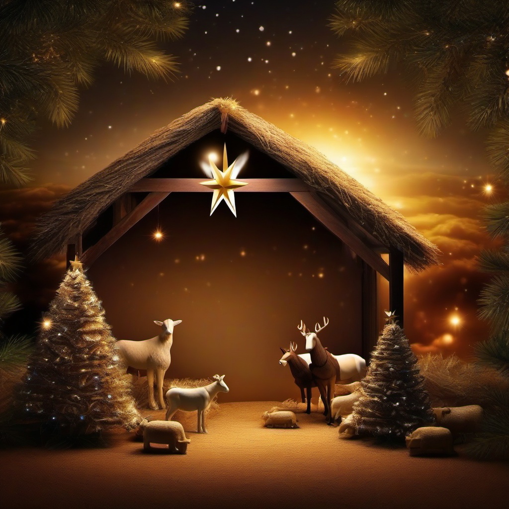 Christmas Background Wallpaper - manger scene backdrop  