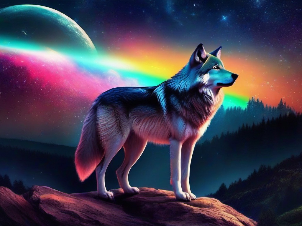 cute galaxy wolf wallpaper  ,desktop background wallpaper