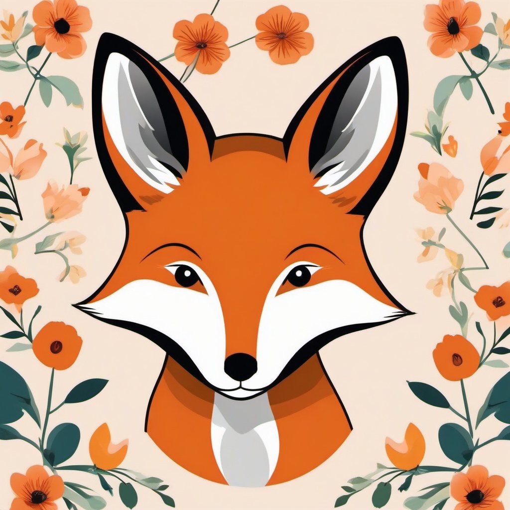 Fox clipart - fox illustrated in a playful style  