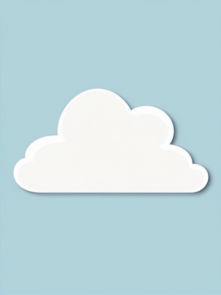 Cloud Sticker - Fluffy white cloud design, ,vector color sticker art,minimal