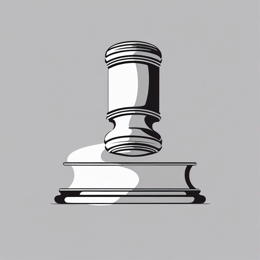 Legal Gavel  minimalist design, white background, professional color logo vector art