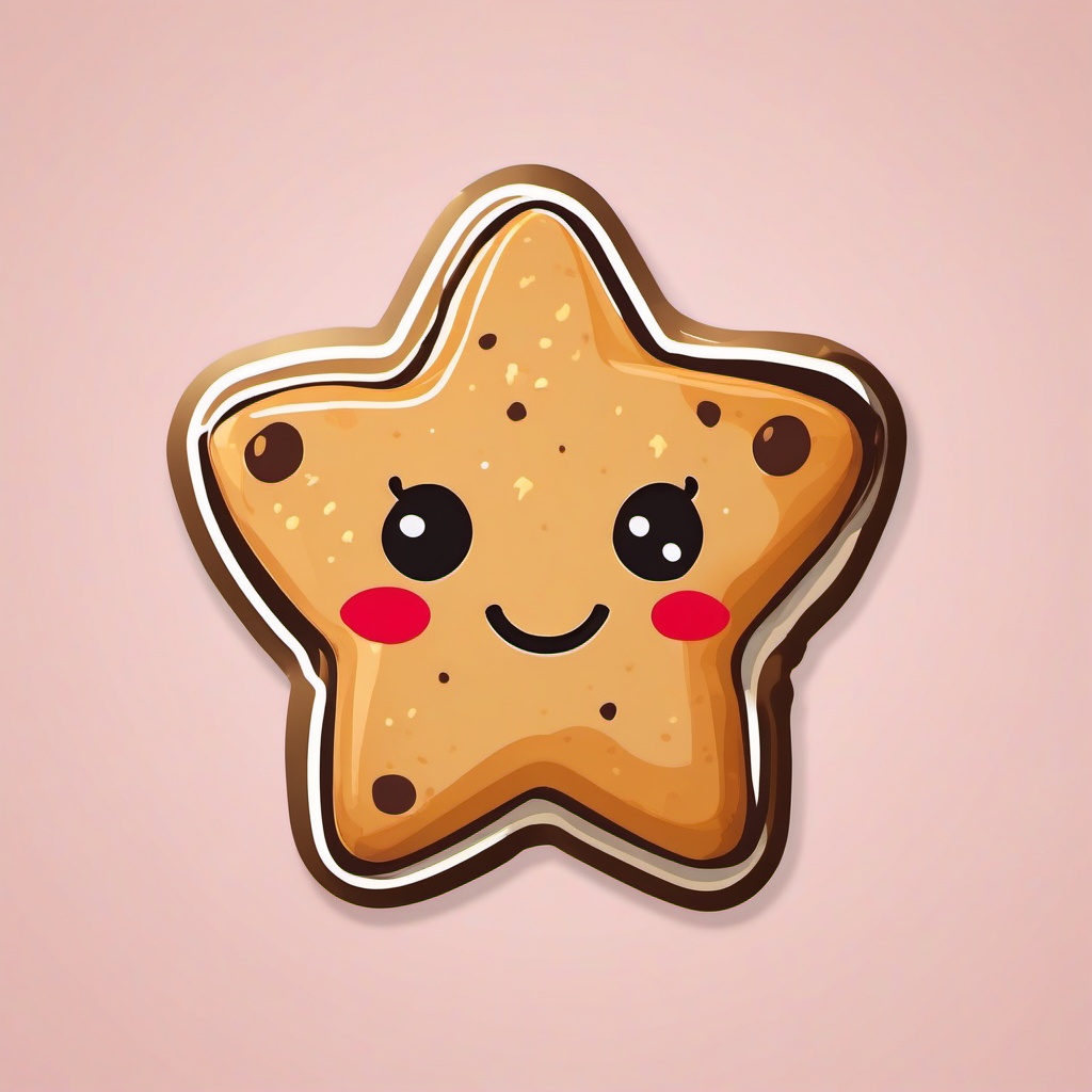 Star-shaped cookie sticker- Sweet and festive, , sticker vector art, minimalist design