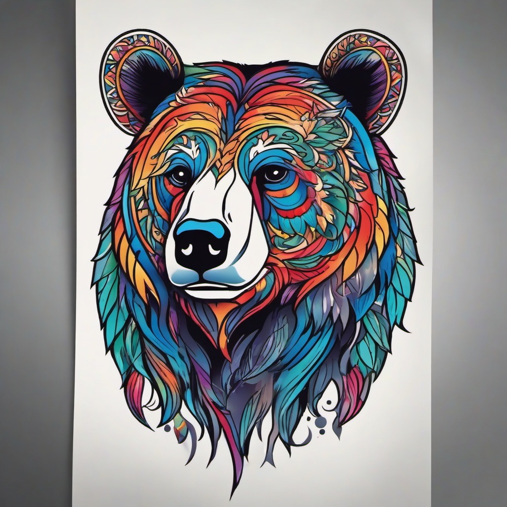gay bear tattoo  simple vector color tattoo