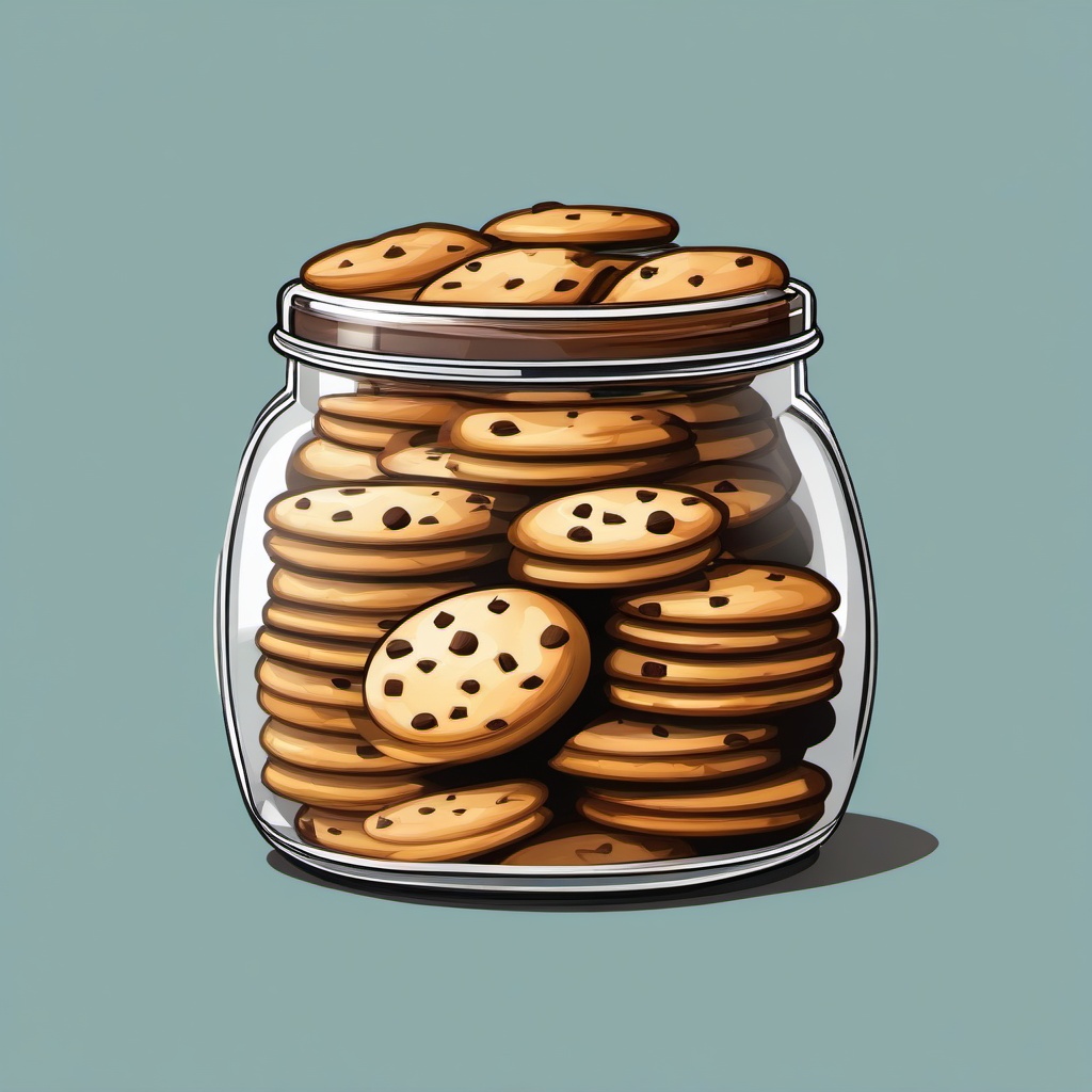 Cookie clipart - cookie jar filled with assorted cookies  