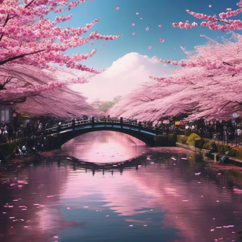 Pink Background - Cherry Blossoms at Tokyo's Ueno Park  , splash art wallpaper, dull colors