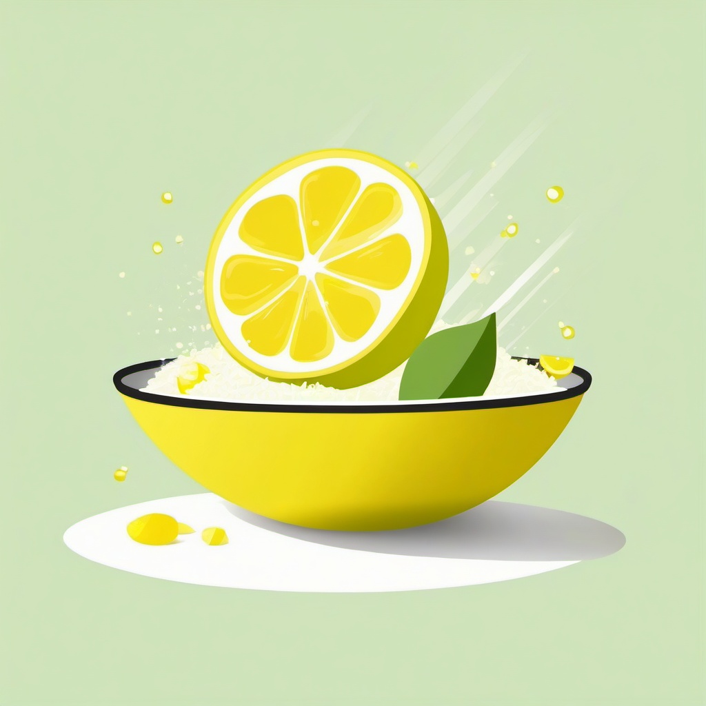 Lemon clipart - lemon zest being sprinkled over a dish  color,minimalist,vector clipart