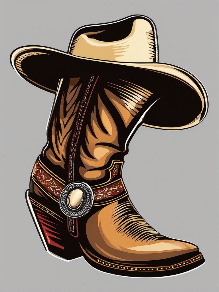 Cowboy Boot clipart - cowboy boot with a hat and lasso  