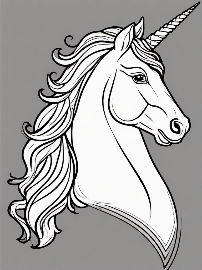 Unicorn  simple, coloring pages