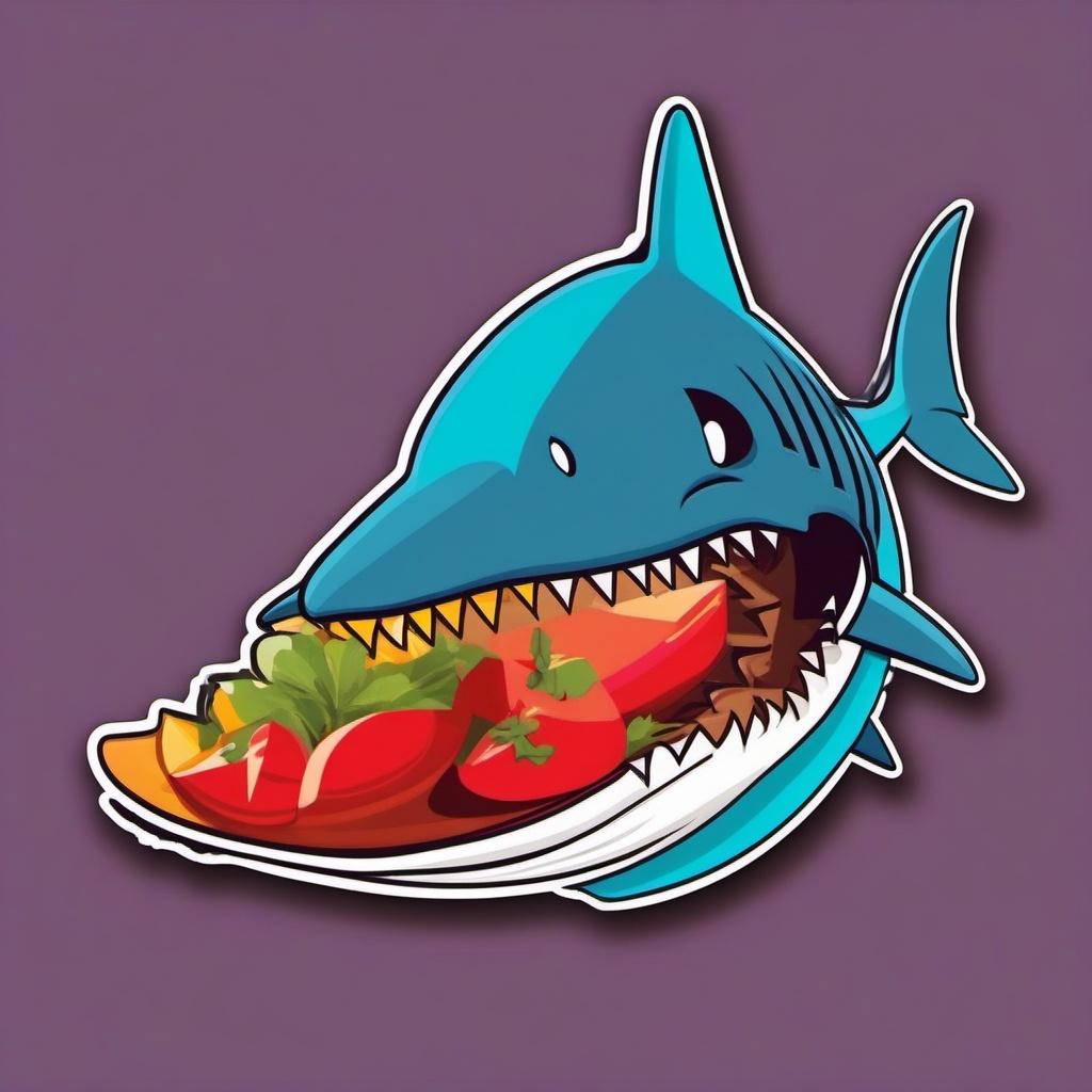 Salsa Shark sticker- Oceanic Dance Fiesta, , sticker vector art, minimalist design