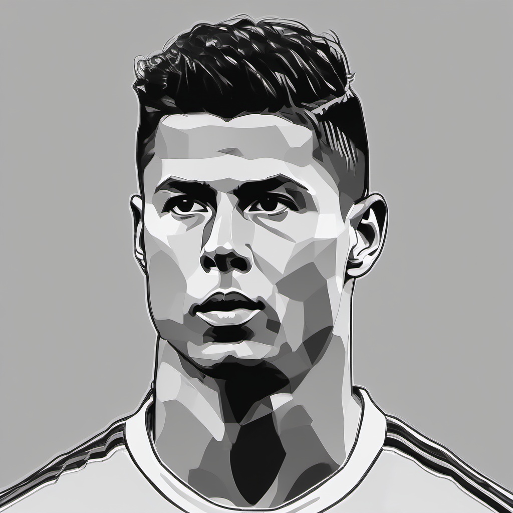 pencil sketch of ronaldo  minimal rough sketch scribbles,doodles,black and white