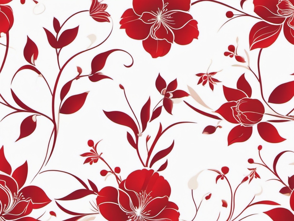 White And Red Wallpapers-Clean white with red floral accents for a minimalist feel  background wallpaper