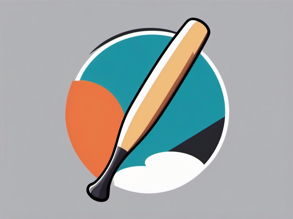 Baseball Bat Clipart - A baseball bat waiting for the perfect swing.  color vector clipart, minimal style